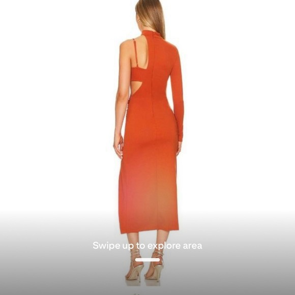 NWT NBD One-Shoulder Orange Dress - Picture 3 of 3